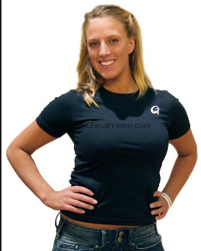Women's 98% Cotton/ 2% Spandex Round Neck T-Shirt