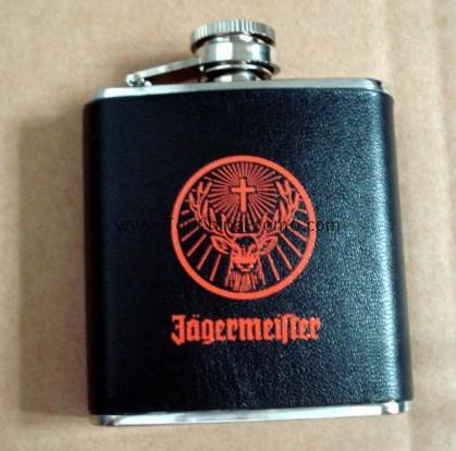 leather case wine flask