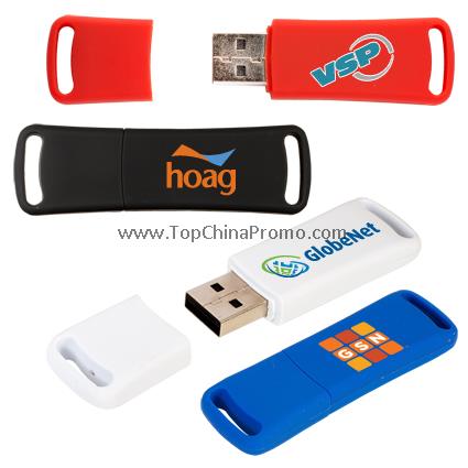 Rubberized USB Memory Flash Drive - 4GB