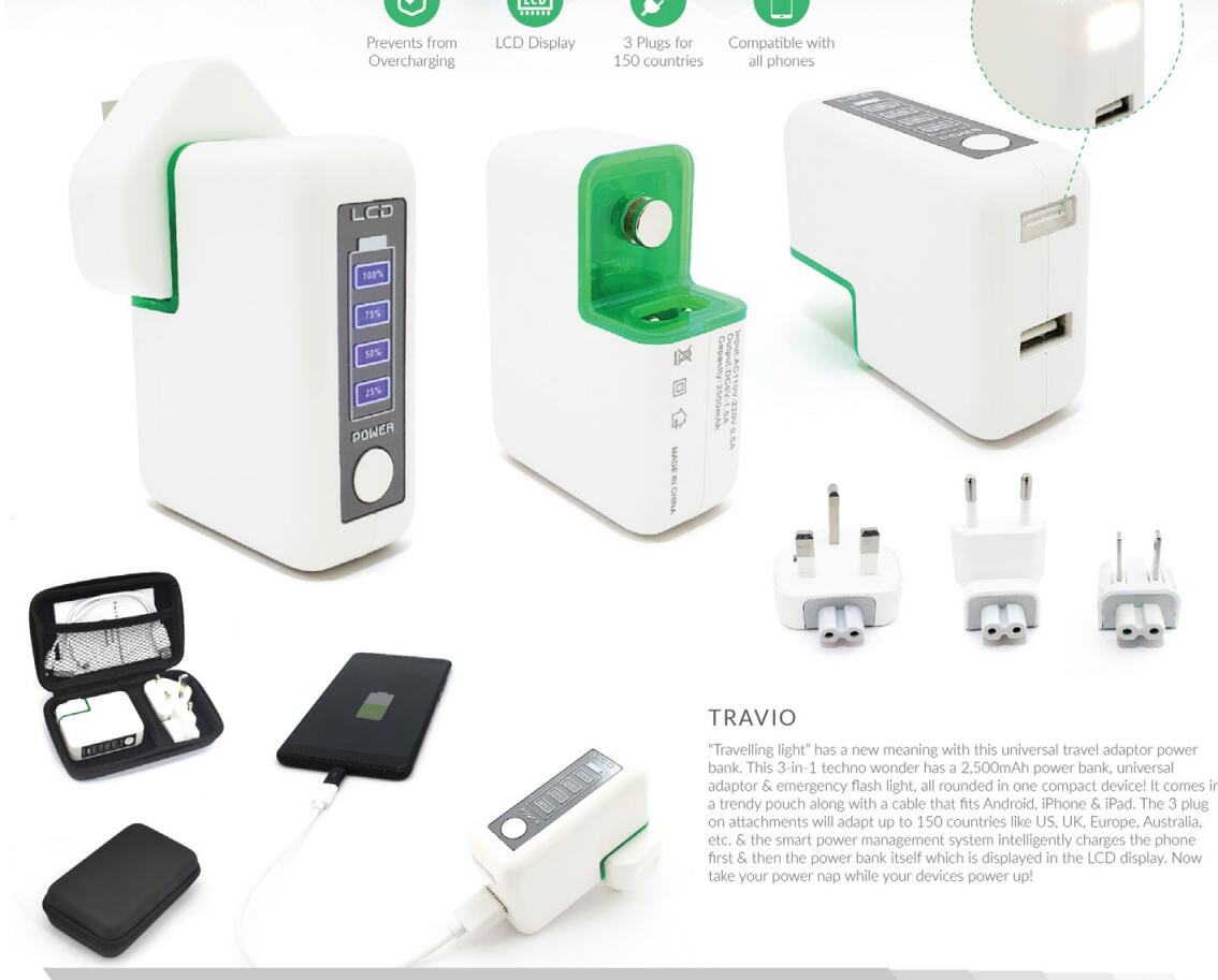 Travel adaptor with power bank