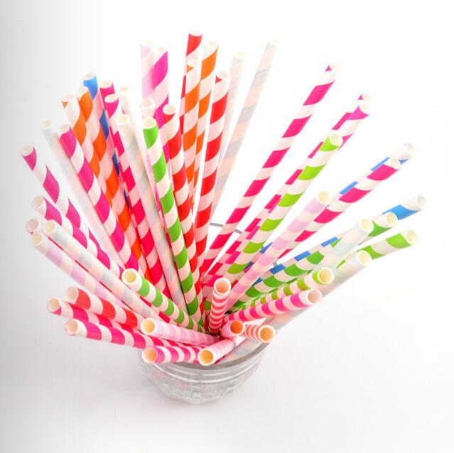 Striped Paper straw