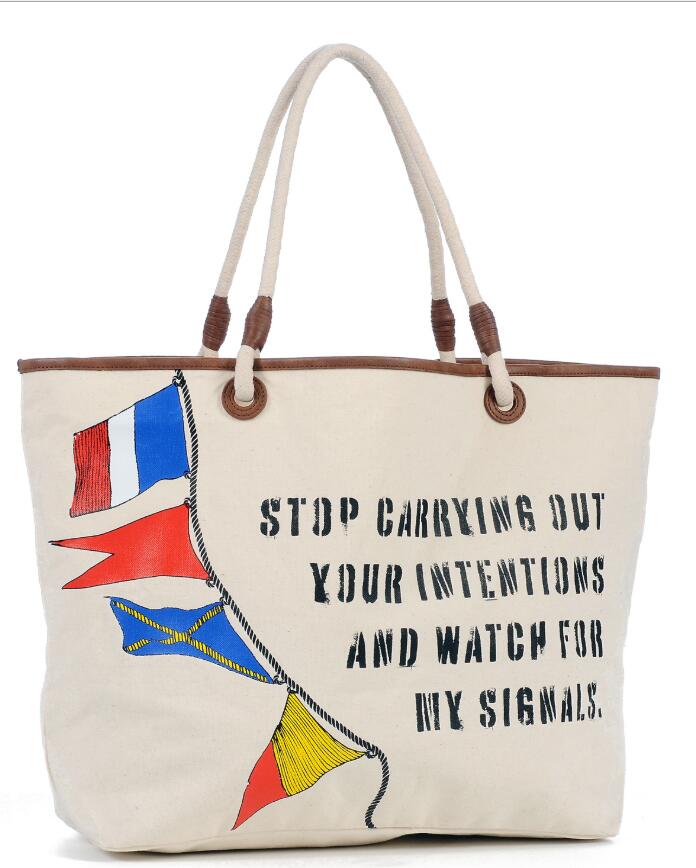 Cotton Tote Bag with Rope Handles